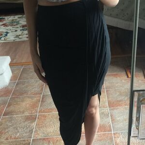Black express wrap skirt